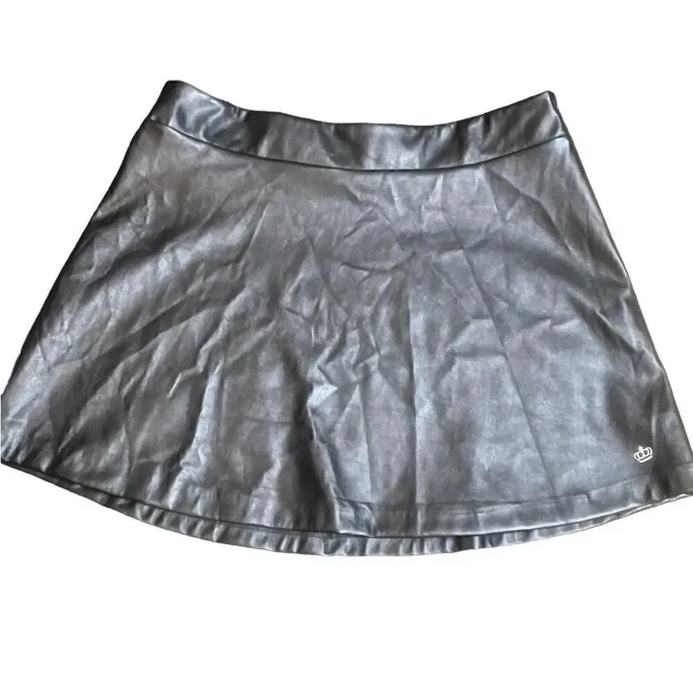 Trendy Juicy Couture Faux Leather Mini Skater Skirt